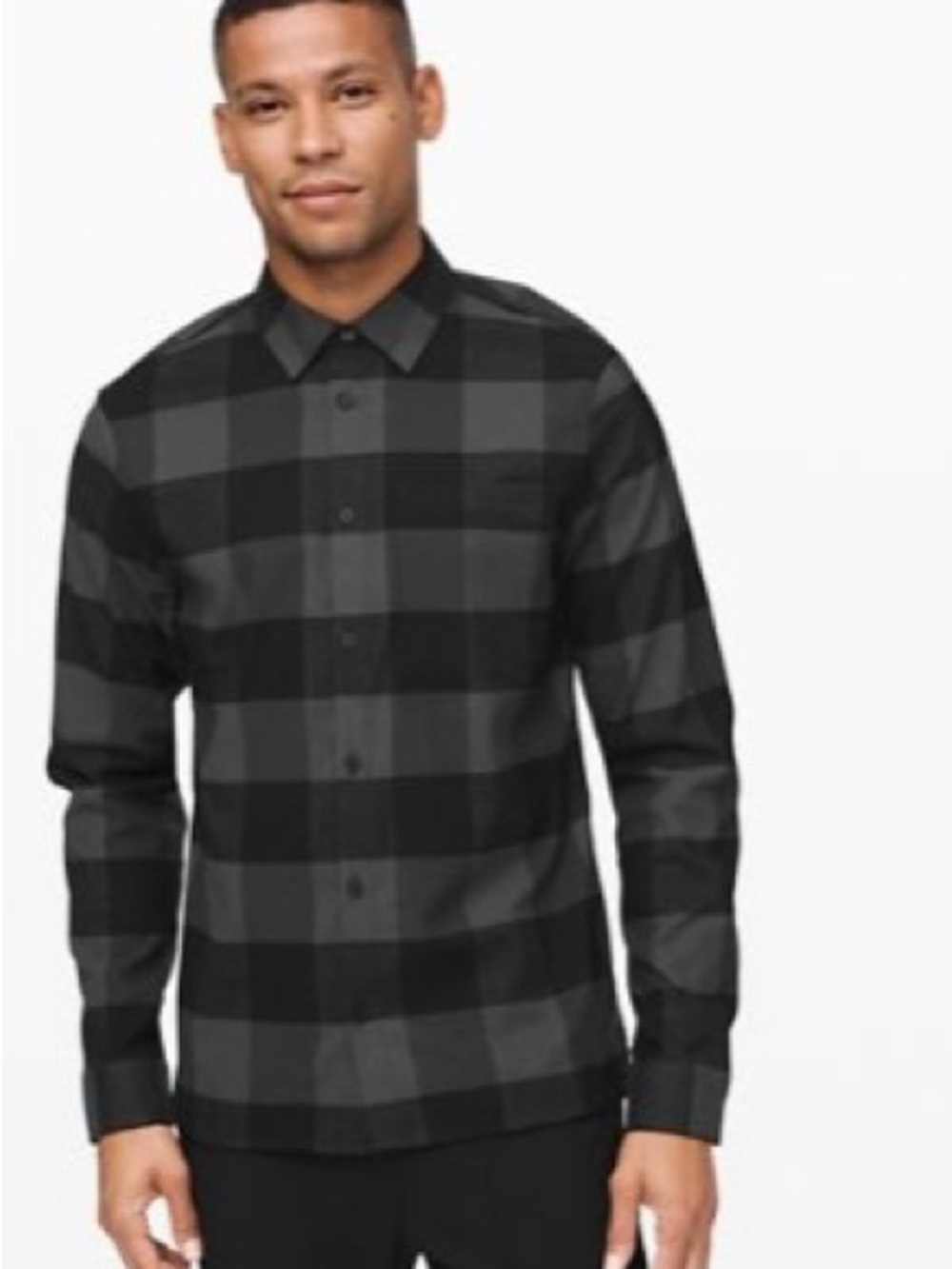 Lululemon Masons Peak Flannel Check Plaid Black Anchor
Size XXL